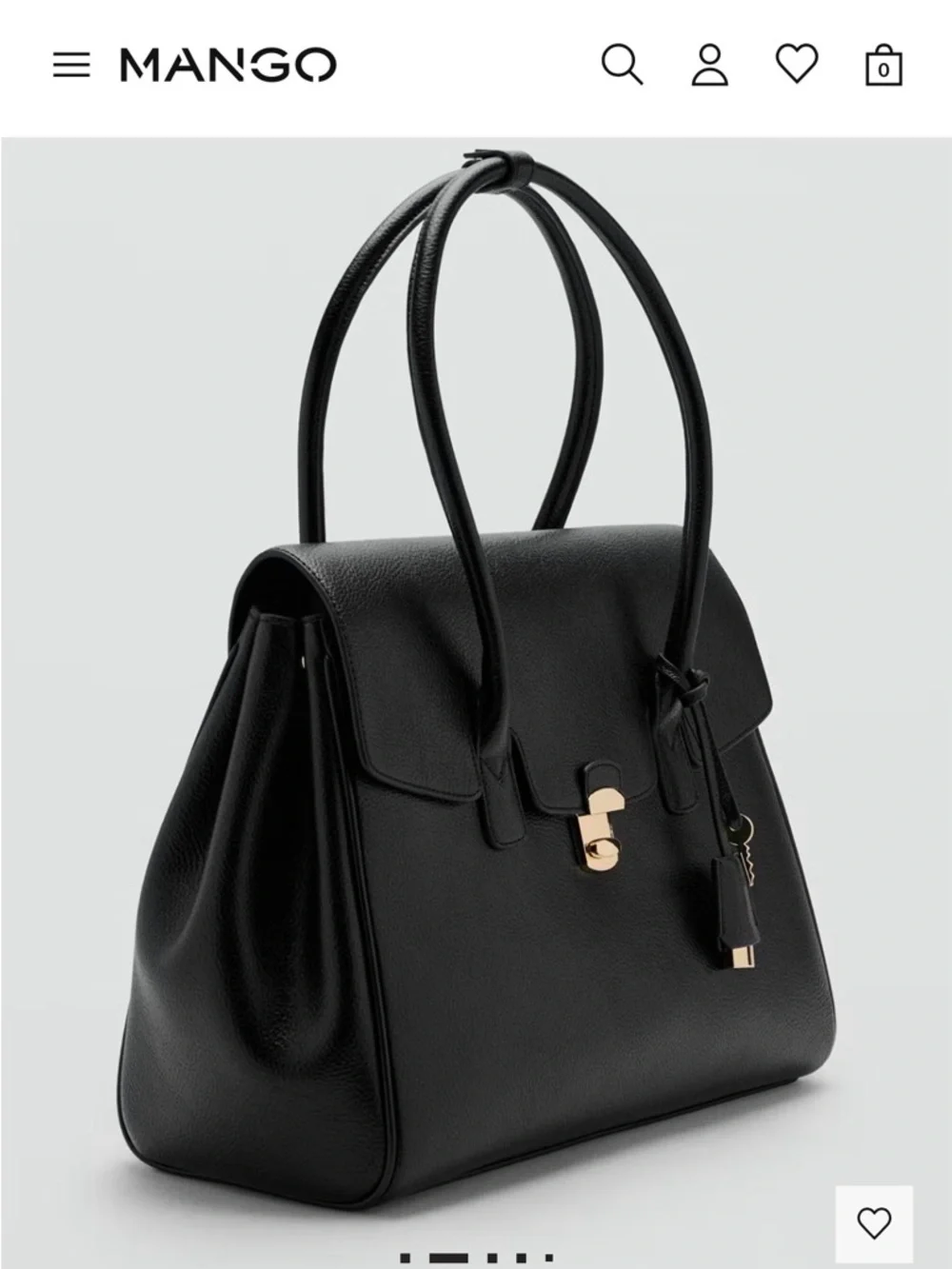 Mango Black Leather Satchel - Picture 2 of 5